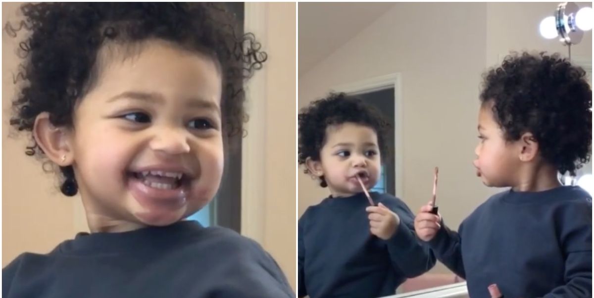 Stormi Trying on Kylie Jenner's Lipstick and Saying "Happy" Is the Purest Thing Ever - www.cosmopolitan.com