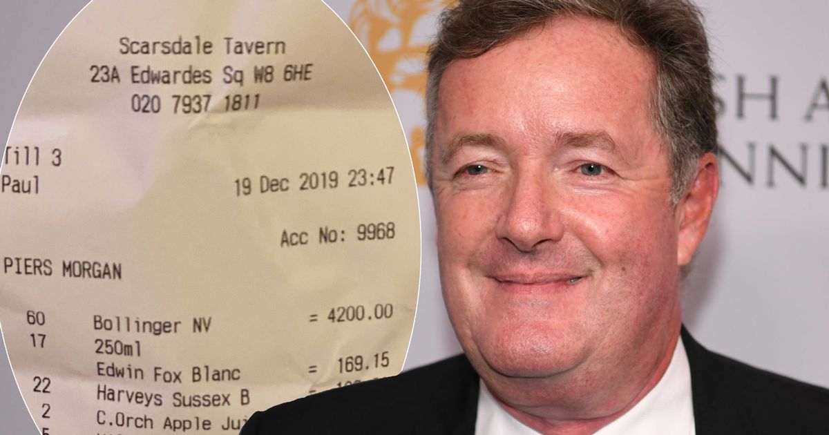 Piers Morgan branded 'insensitive' for bragging about spending a whopping 4k on bottles of Champagne - www.ok.co.uk - Britain
