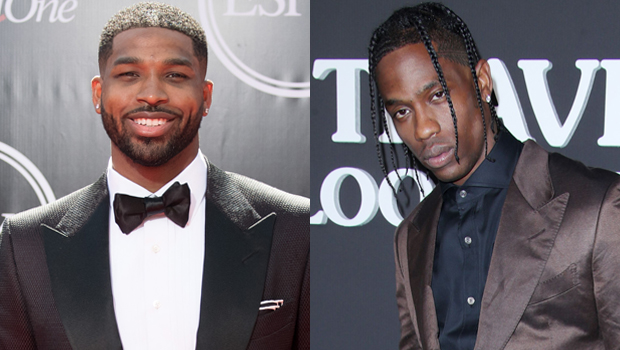 Tristan Thompson &amp; Travis Scott Were ‘Strictly On Daddy Duty’ At KarJenner Xmas Party - hollywoodlife.com