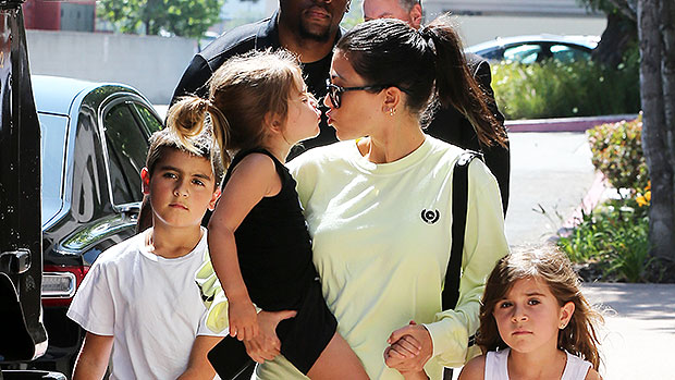 Kourtney Kardashian’s Kids Mason, 9, &amp; Penelope, 7, Cuddle With Adorable New Golden Retriever Puppy - hollywoodlife.com