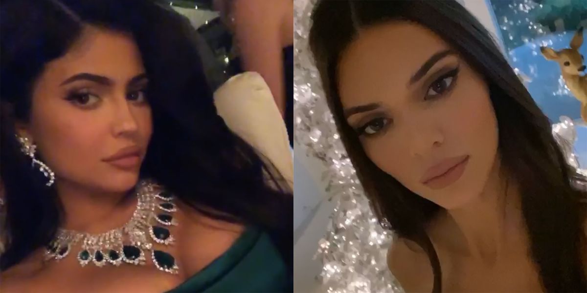 Kylie and Kendall Jenner Wore Two Very Different Evening Dresses to the Kardashians' Christmas Eve Party - www.elle.com
