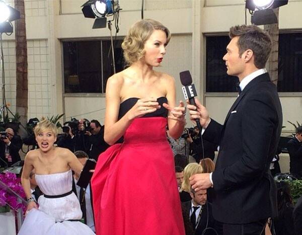 Watching Jennifer Lawrence Photobomb Taylor Swift at the Golden Globes Never Goes Out of Style - www.eonline.com