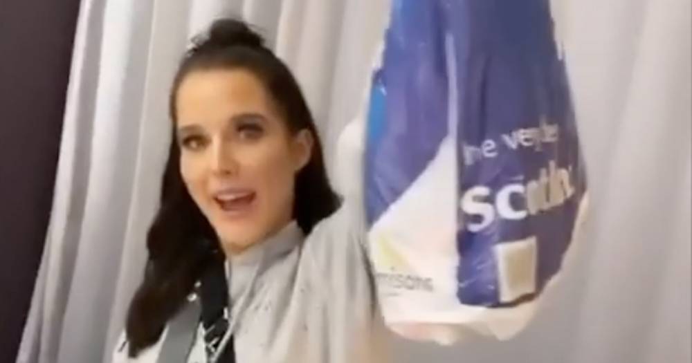 Former Celtic WAG Helen Flanagan models Scottish Morrisons 'suitcase' ahead of night out - www.dailyrecord.co.uk - Scotland - Manchester