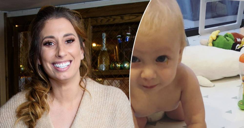 Stacey Solomon bursts with pride as her seven month old son Rex learns to crawl - www.ok.co.uk