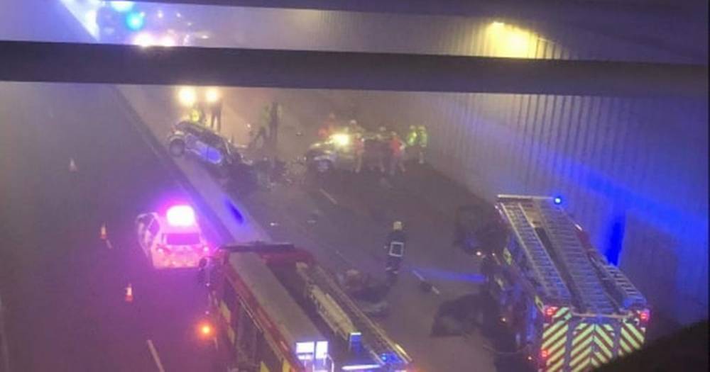 Two in hospital after firefighters cut them free from cars in serious crash on A555 Airport relief road - www.manchestereveningnews.co.uk - Manchester