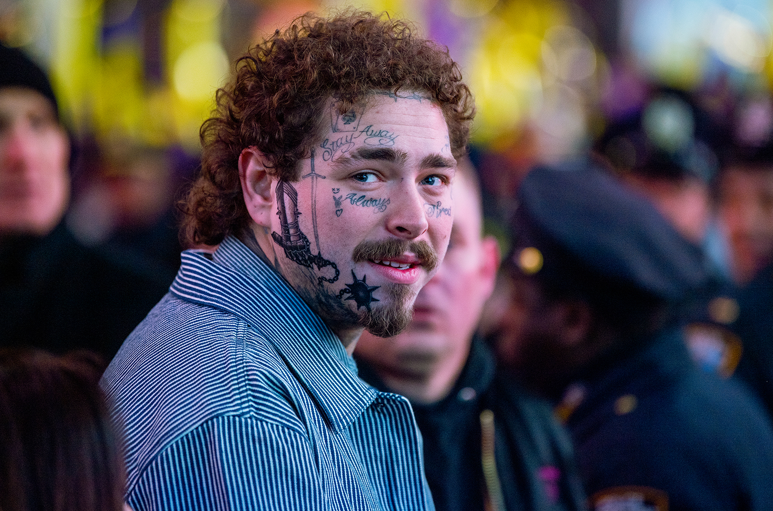 Post Malone Shows Off New Medieval Face Tattoo on New Year's Eve: See the Pics - www.billboard.com