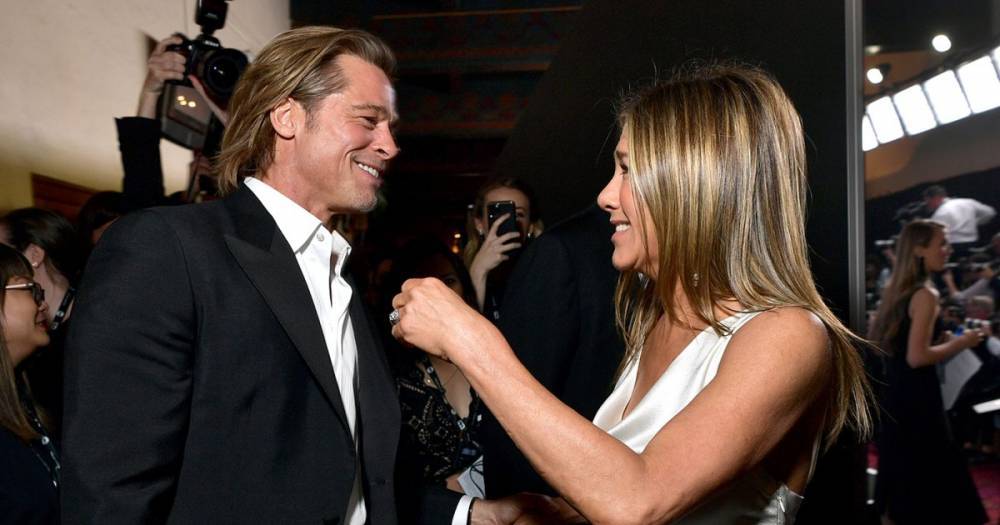Exes Brad Pitt and Jennifer Aniston Had the Cutest Backstage Reunion at SAG Awards 2020: Photos - www.usmagazine.com - Hollywood