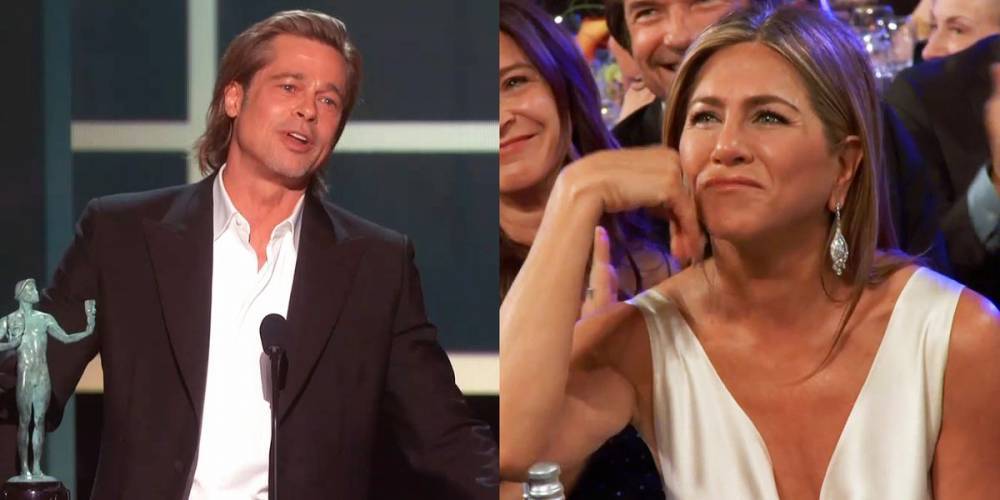 Jennifer Aniston Reacts to Brad Pitt's Marriage Joke During SAG Speech - www.marieclaire.com - Hollywood