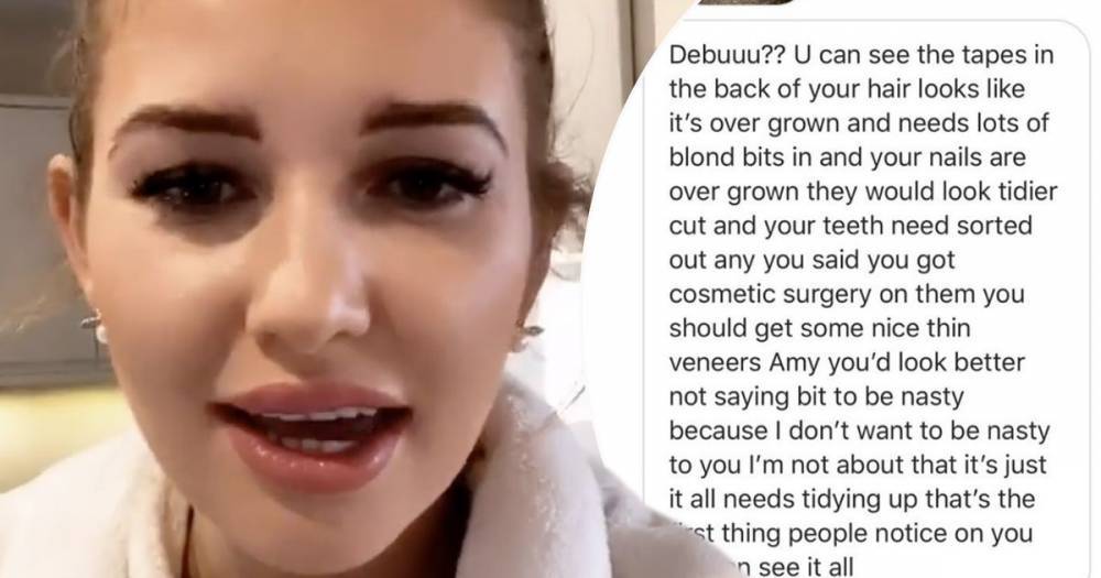 Amy Hart hits out at troll who slams her looks, teeth and hair in scathing message - www.ok.co.uk