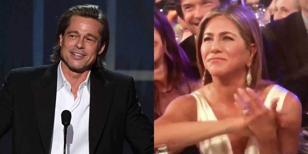 Jennifer Aniston's Reaction to Brad Pitt's SAG Award Acceptance Speech Says a Lot - www.elle.com