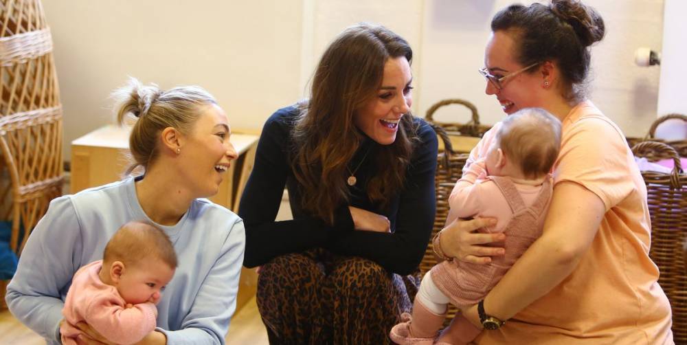 Kate Middleton Wears a Zara Leopard Skirt at the Ely and Caerau Children’s Centre - www.harpersbazaar.com - Britain