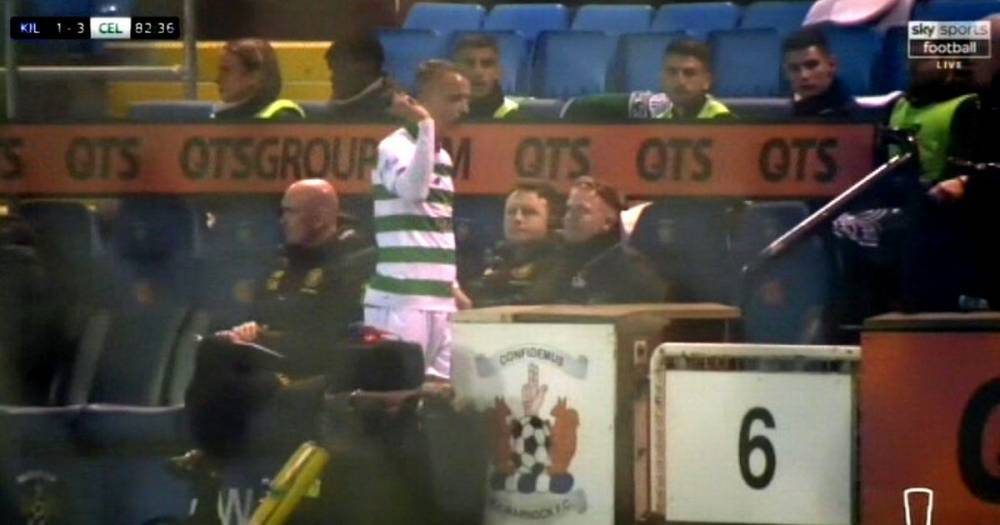 Celtic striker Leigh Griffiths sparks angry scenes as star appears to throw object towards Kilmarnock fans - www.dailyrecord.co.uk