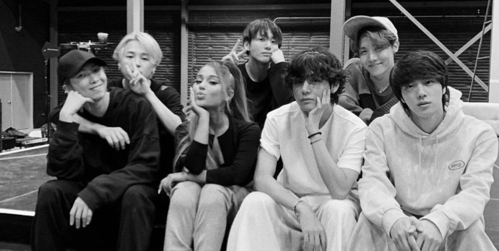 This Photo of Ariana Grande Hanging Out With BTS Is a Good Grammys Tease - www.elle.com