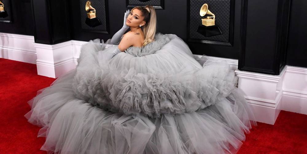 Ariana Grande Has a Cinderella Moment in a Blue Tulle Dress at the 2020 Grammys - www.elle.com