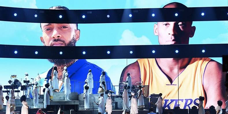 Grammys 2020 Nipsey Hussle Tribute: YG, Meek Mill, John Legend, DJ Khaled, Roddy Ricch Perform “Higher,” More - pitchfork.com