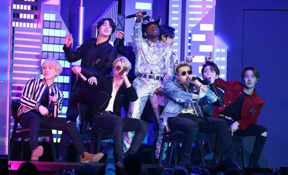 BTS Came Along for the Wild ‘Old Town Road’ Ride in Lil Nas X’s Grammys Performance We Stan - stylecaster.com