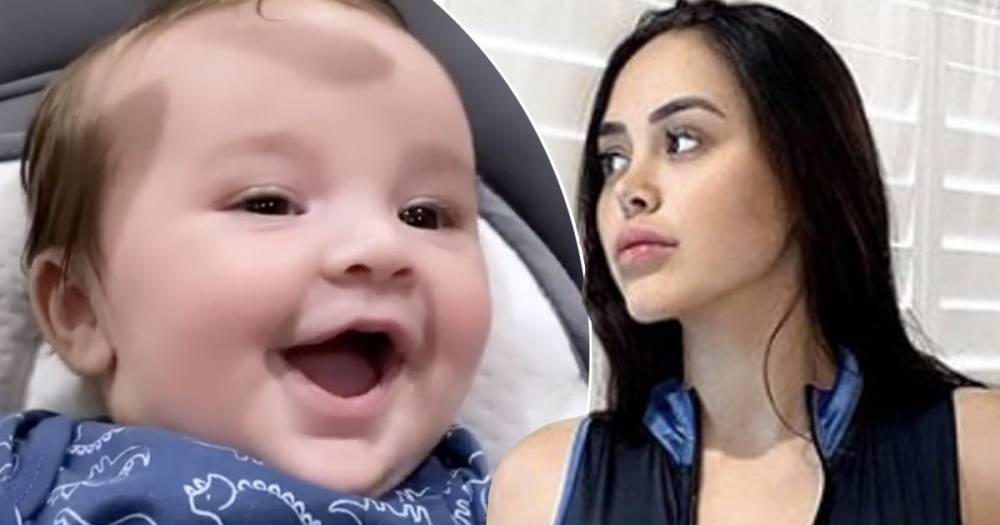 Marnie Simpson shares adorable moment 12 week old son Rox laughs for first time - www.ok.co.uk