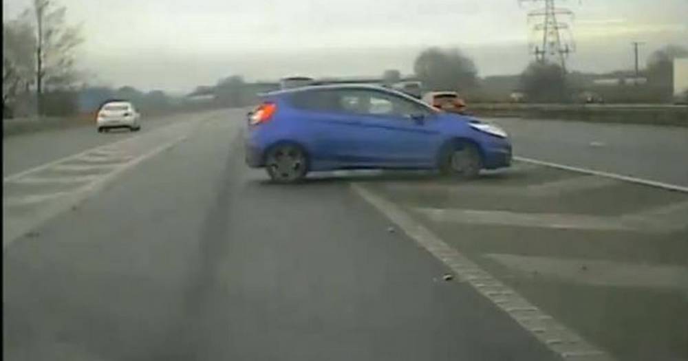 Police car bumps reckless driver during high-speed motorway chase - www.manchestereveningnews.co.uk