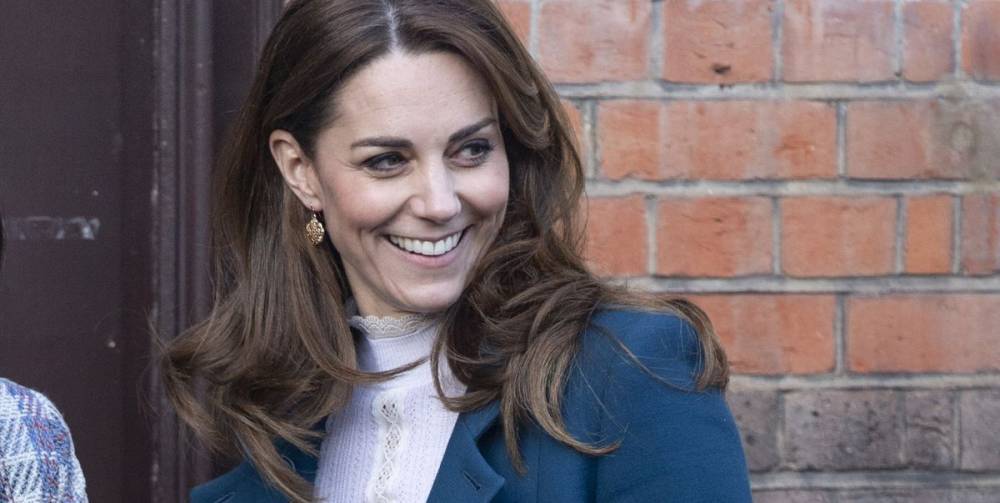 Kate Middleton Makes a Breakfast Visit Wearing a Chic Teal Coat and a Wool Pullover - www.harpersbazaar.com - county Early