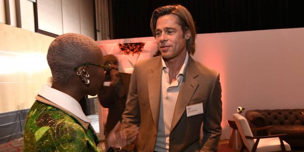 Unknown Actor Brad Pitt Wears a Name Tag to the Oscars Lunch - www.harpersbazaar.com - Hollywood