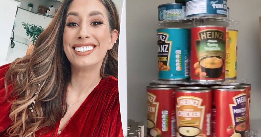 Stacey Solomon's canned food storage hack using a cake stand is a thing of genius - www.ok.co.uk