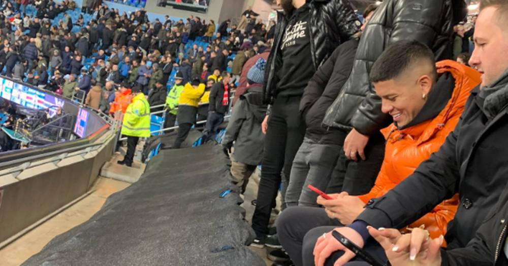 Marcos Rojo spotted in Manchester United away end for Man City game - www.manchestereveningnews.co.uk - Manchester - Argentina