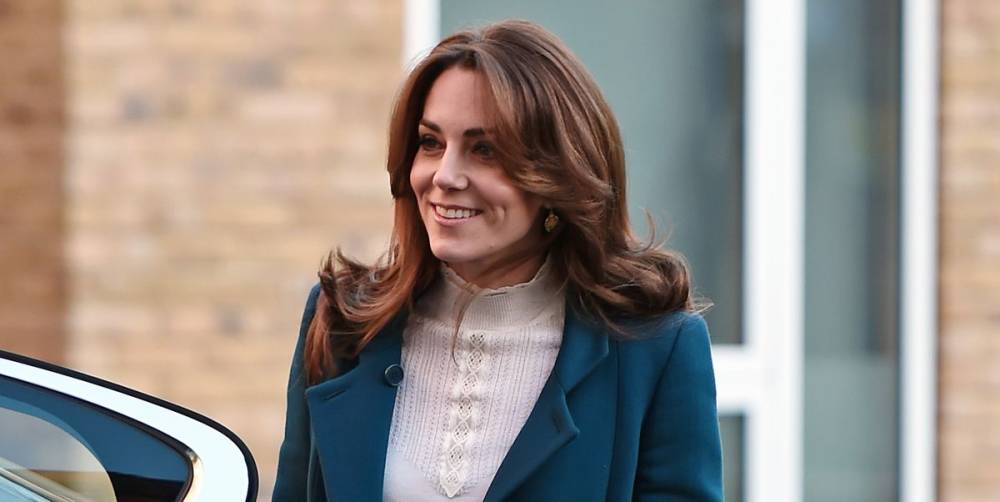 Kate Middleton Wore a Gorgeous Blue Coat With Jeans and Ankle Boots for Nursery Visit - www.elle.com - London