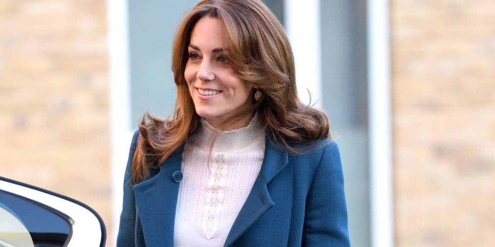 Kate Middleton Dressed Down In Black Jeans and a Vibrant Teal Coat - www.marieclaire.com - London