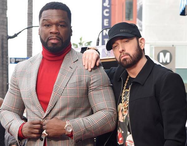 Eminem Makes Rare Public Appearance to Honor 50 Cent at Walk of Fame Ceremony - www.eonline.com