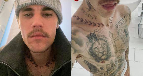 Justin Bieber gives fans a good look at his brand new tattoo with a bathroom selfie; Check It Out - www.pinkvilla.com - Los Angeles