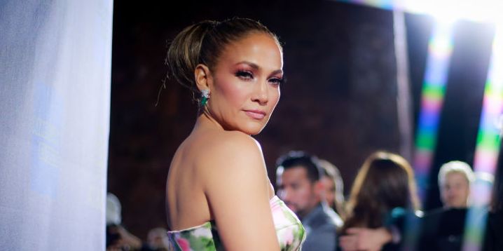 Jennifer Lopez Wore a Gorgeous Floral Gown and Sheer Silver Dress Out With A-Rod in Palm Springs - www.elle.com