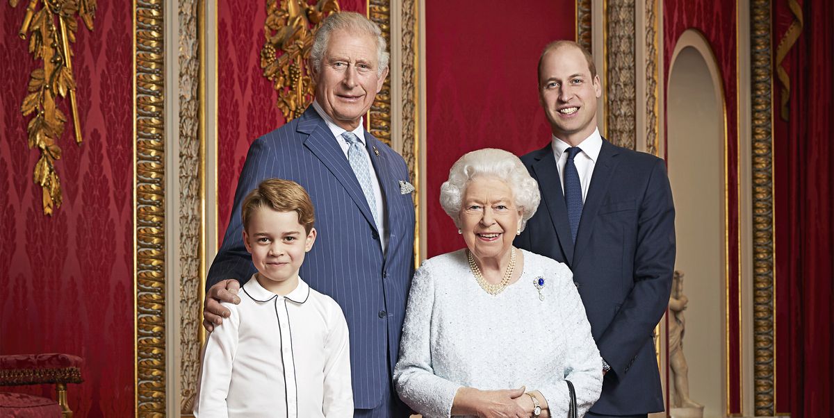 Prince George Stands Alongside the Queen, Prince Charles, and Prince William for a Historical Portrait - www.harpersbazaar.com - county Buckingham