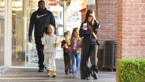 North West, 6, Rocks Pajamas And Uggs For Fun Outing With Cousins Penelope, 7, &amp; Reign Disick, 4 - hollywoodlife.com