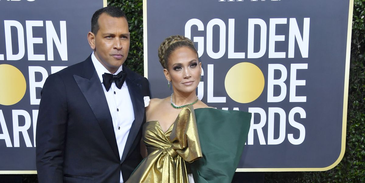 Jennifer Lopez Went All Out in a Giant Bow Dress at the 2020 Golden Globes With Alex Rodriguez - www.elle.com