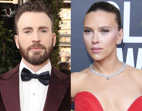 Watch Superhero Chris Evans Rescue Scarlett Johansson's Golden Globes Dress - www.eonline.com