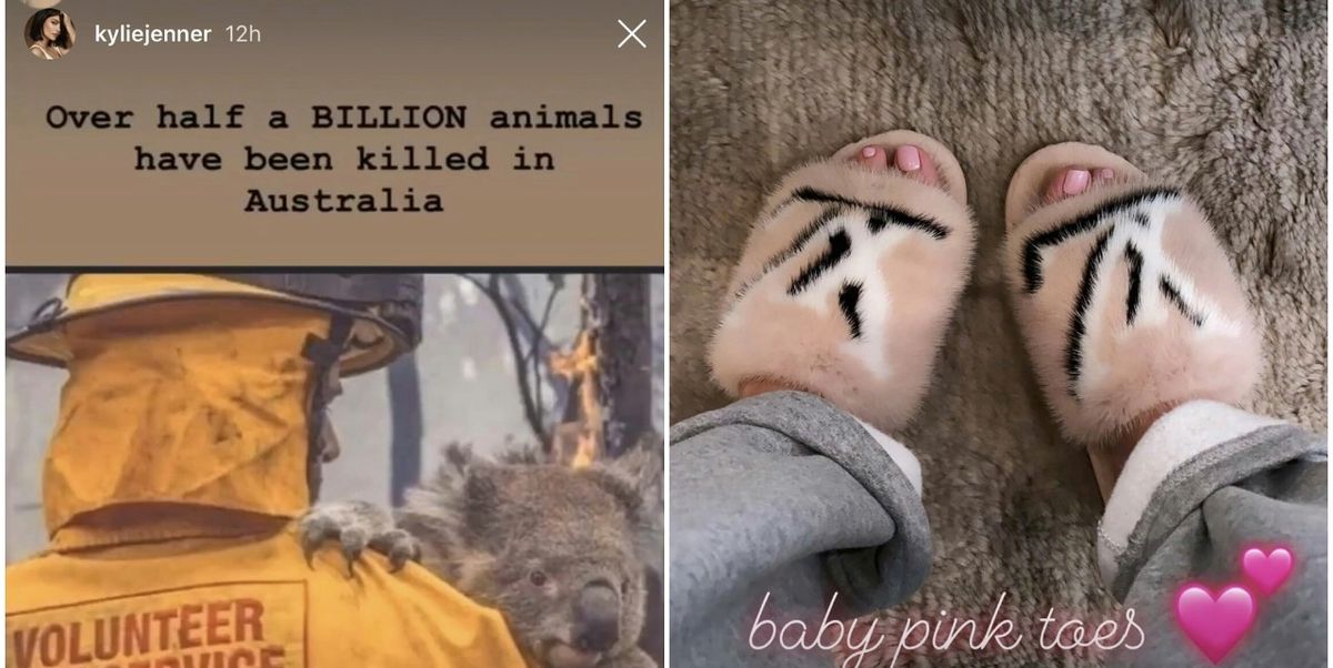 Kylie Jenner Instagrams Mink Slippers Directly After Posting About Australian Wildlife - www.cosmopolitan.com