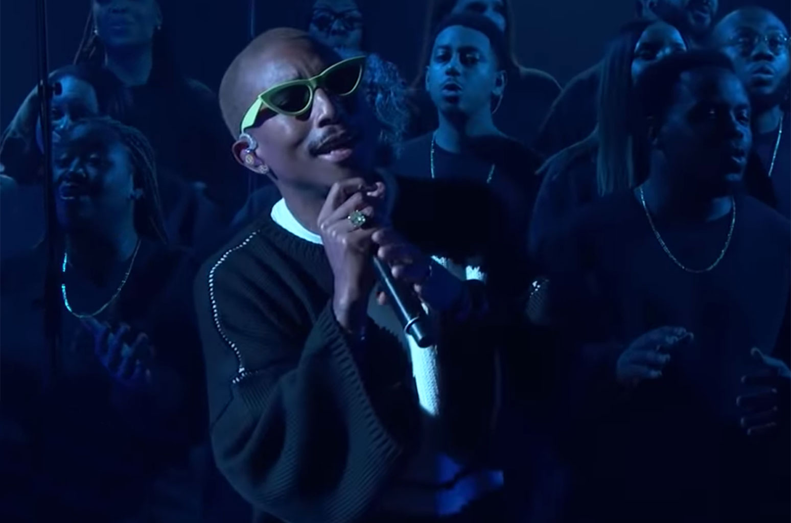 Pharrell Delivers Evocative 'Letter to My Godfather' Performance on 'Kimmel': Watch - www.billboard.com - Choir