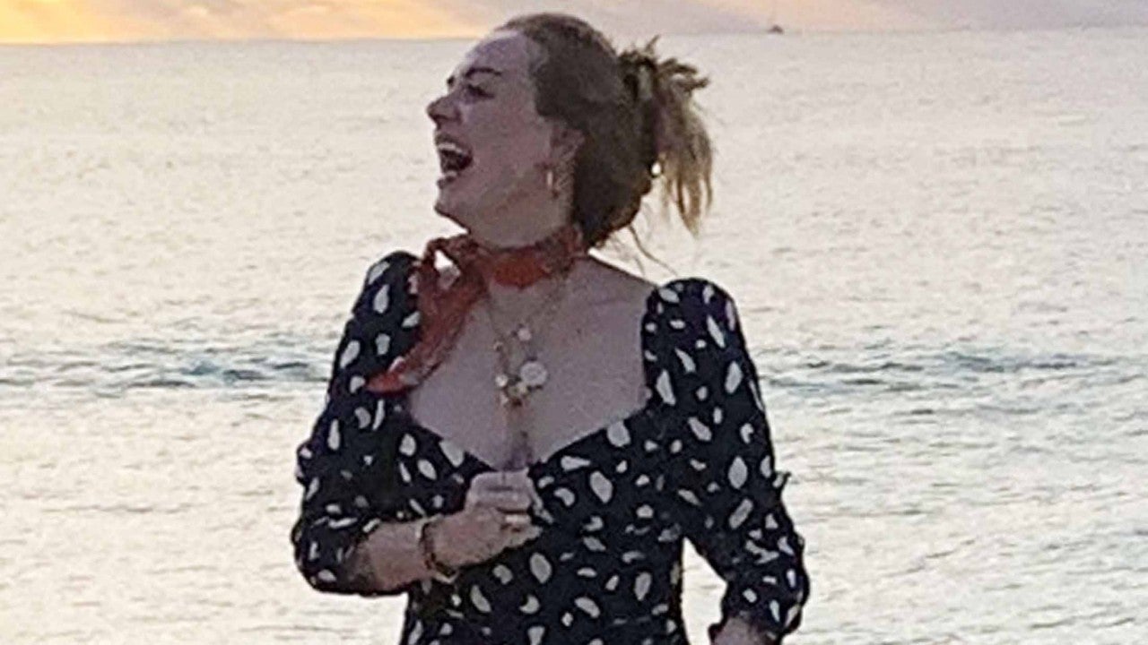 Adele Shows a Lot of Leg on the Beach in Figure-Hugging Sundress - www.etonline.com - Anguilla