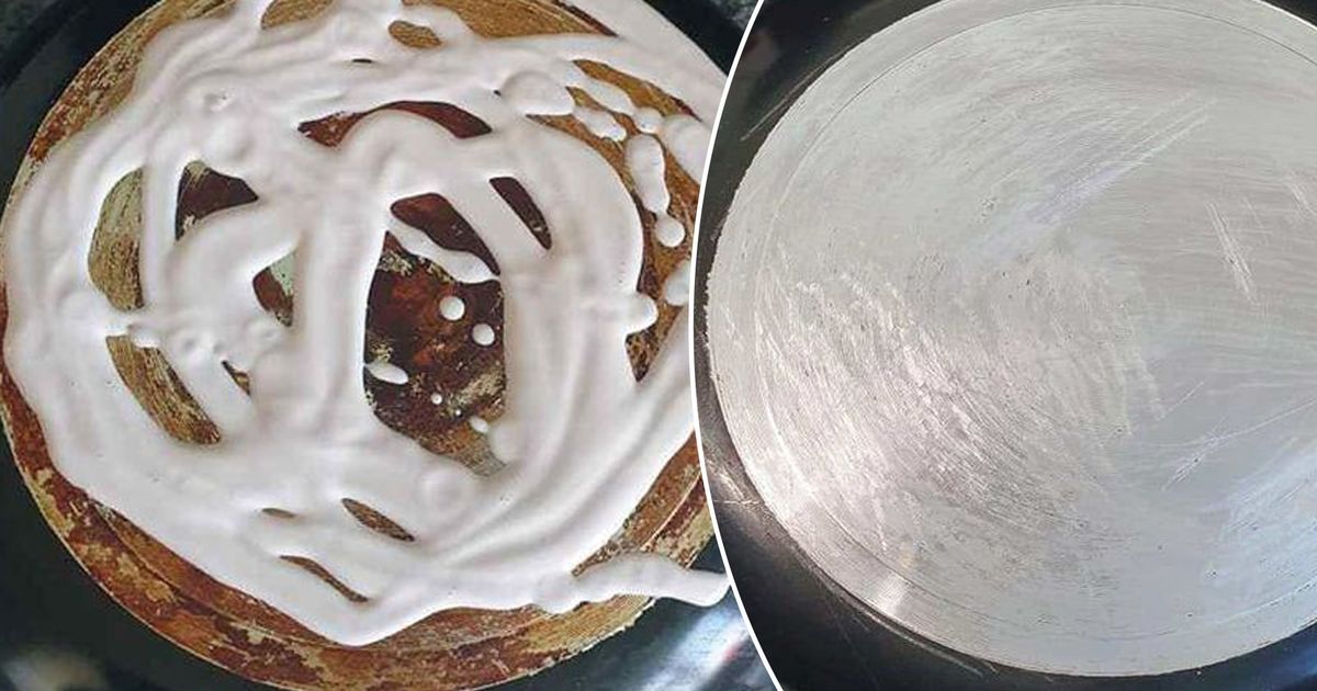 Woman reveals incredible hack for making filthy frying pan sparkling clean – and it costs 89p - www.ok.co.uk