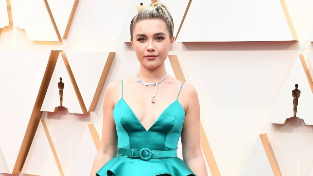 Florence Pugh Stuns in Turquoise on Oscars Red Carpet - www.etonline.com - Hollywood