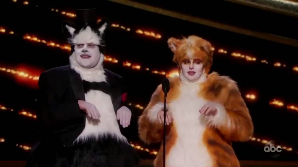 Oscars: James Corden and Rebel Wilson Present Onstage In Full Cat Costumes - www.hollywoodreporter.com