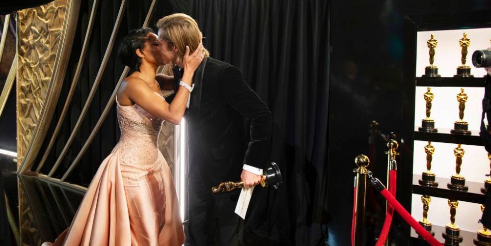 These Photos of Brad Pitt and Regina King Having a Moment After His Oscar Win Are So Pure - www.elle.com
