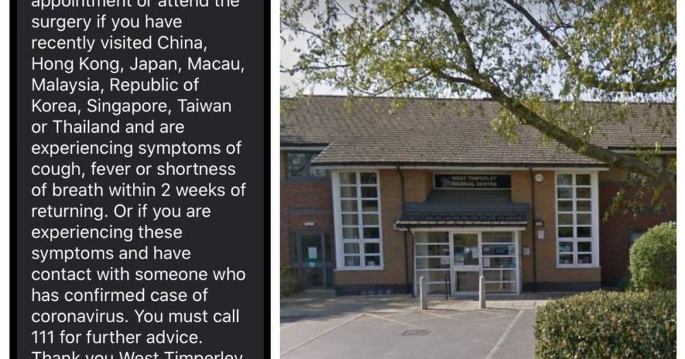 A GP practice has texted its patients urging them not to attend the surgery if they fear they've contracted coronavirus - www.manchestereveningnews.co.uk - China - Centre - state Oregon