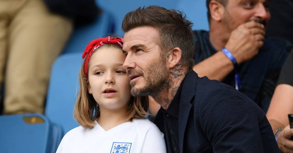 Justin Bieber hugs David Beckham's eight year old daughter Harper as they attend intimate concert - www.ok.co.uk - London