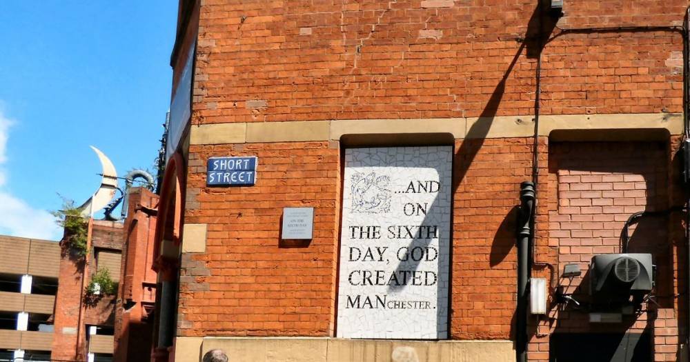 Someone's vandalised the Northern Quarter's '...And on the sixth day God created Manchester' mosaic - www.manchestereveningnews.co.uk - Manchester