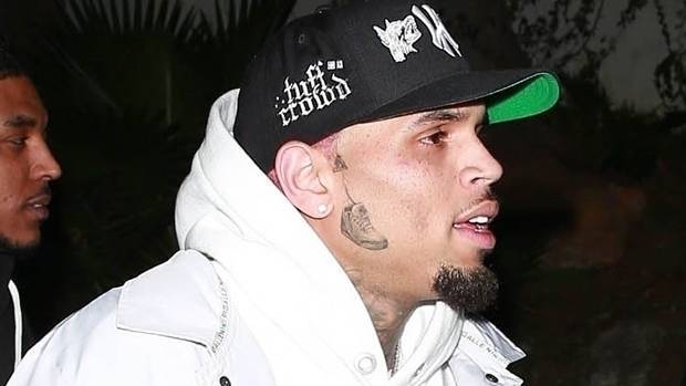 Chris Brown Shows Off Face Tattoo At Valentine’s Day Party Without Ammika Harris - hollywoodlife.com - Beverly Hills