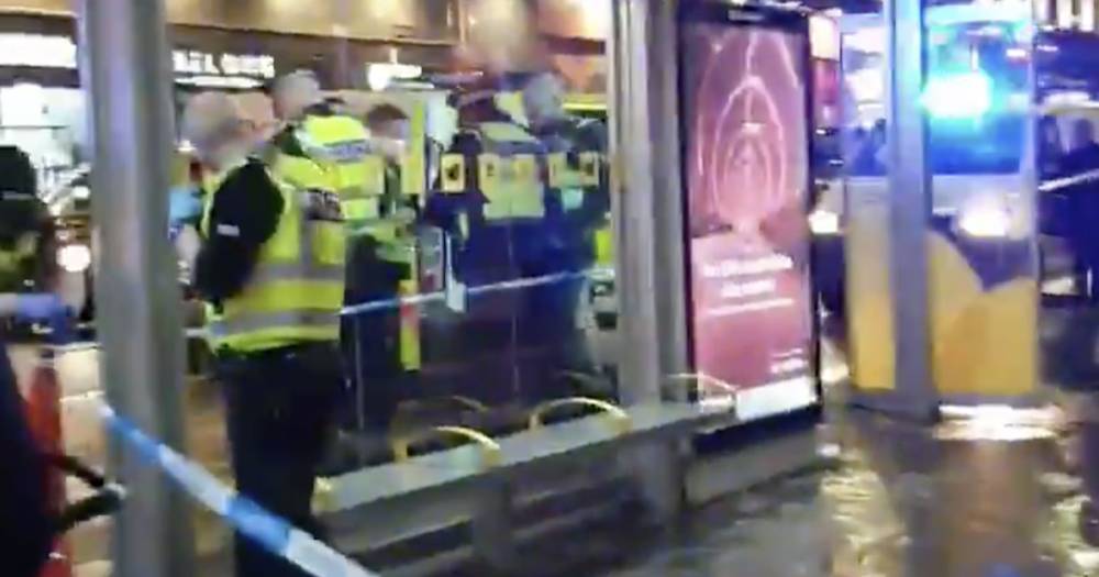 Police tape off bus stop after man is rushed to hospital in Glasgow city centre disturbance - www.dailyrecord.co.uk - Scotland - city Glasgow