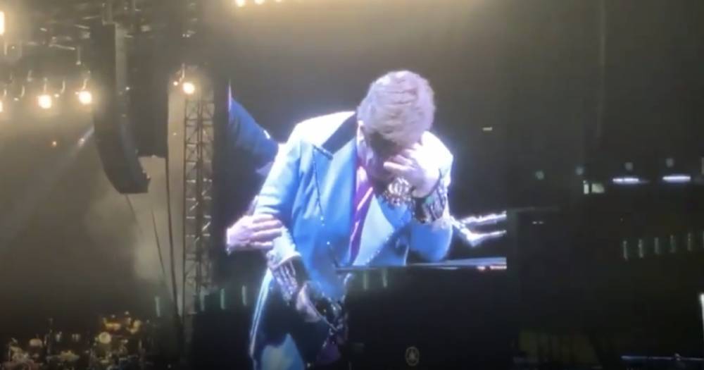 Sir Elton John breaks down in tears after ending concert due to 'walking pneumonia' - www.dailyrecord.co.uk - New Zealand