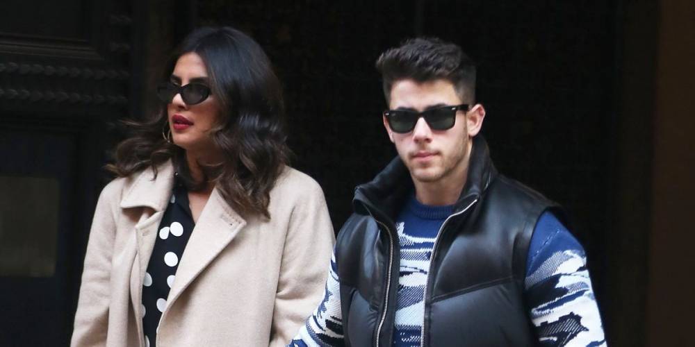 Of Course Priyanka Chopra and Nick Jonas Matched in Black for Their Valentine's Day Date - www.elle.com - city Milan
