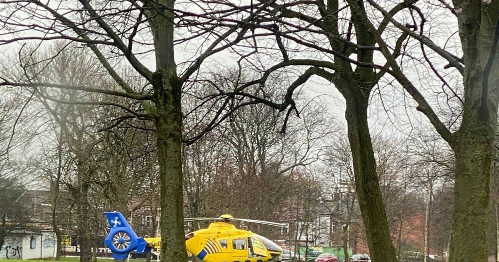 Air ambulance called as man rushed to hospital after falling off ladder - www.manchestereveningnews.co.uk